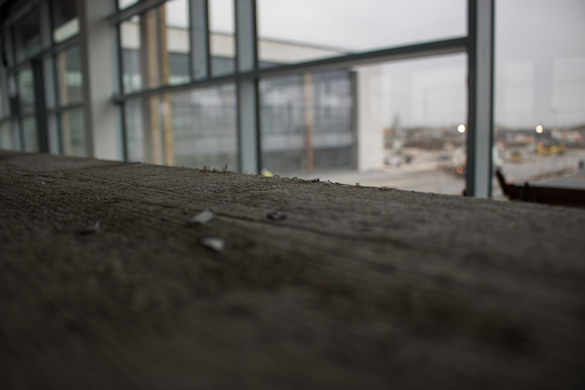 Stacked Wood Infront Window